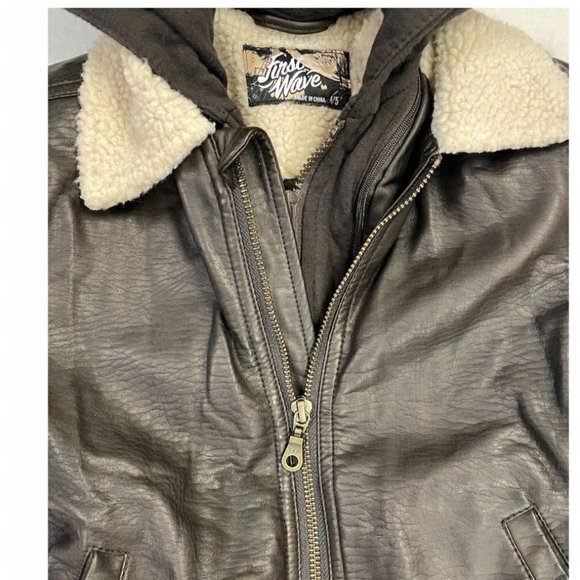 First Wave faux leather bomber jacket coat TODDLER SIZE 4/5 - Picture 3 of 4